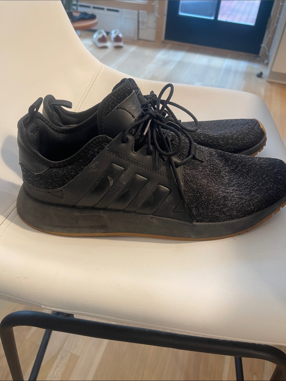 adidas Black Knit Low-Top Sneakers with Gum Outsole